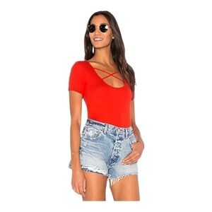 SPLENDID X 1 Cross Front Tee in WHITE